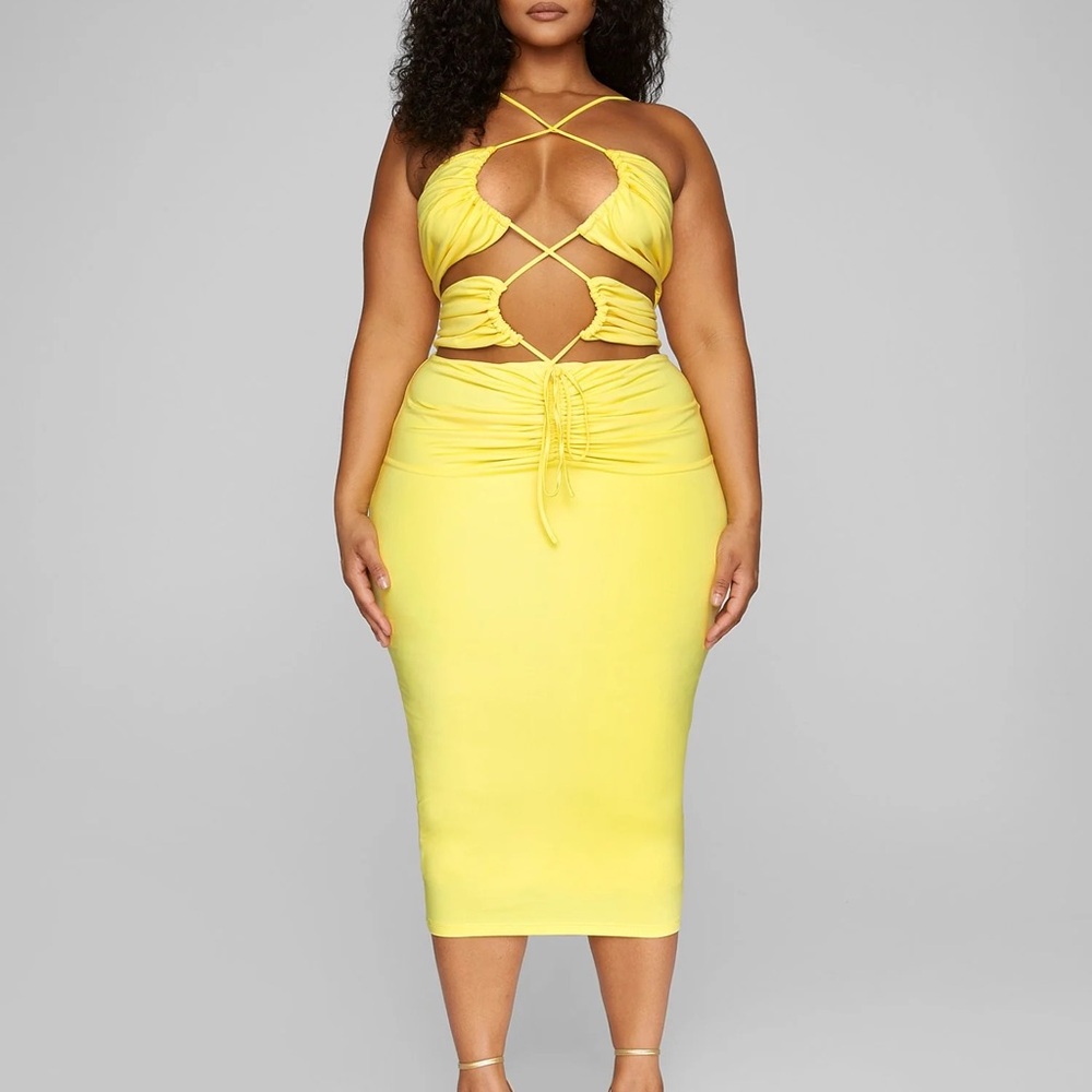 Fashion to Figure Yellow Midi Dress